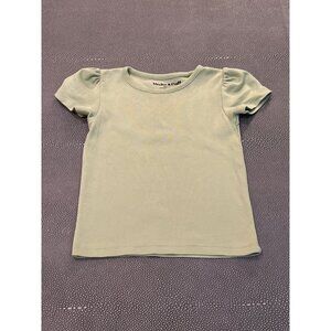 Misha & Puff Green Puff Sleeve Tee 18/24 EUC
